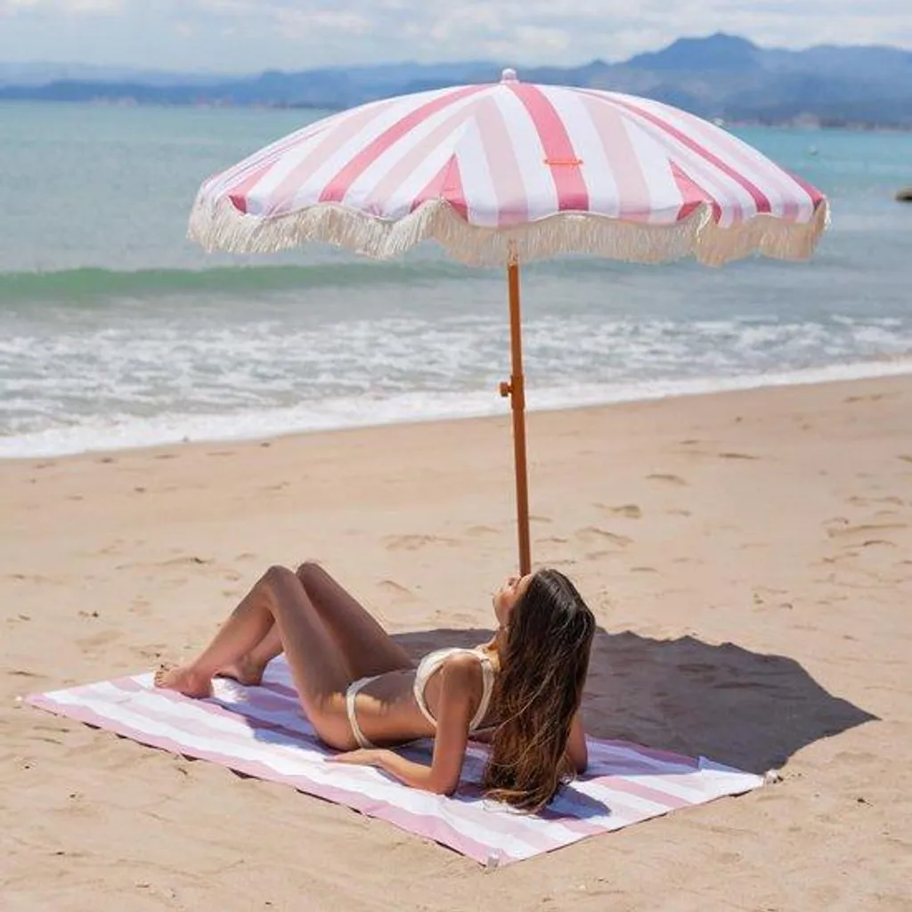 Parasol de plage familial 210x170 cm imperméable idéal pour les vacances