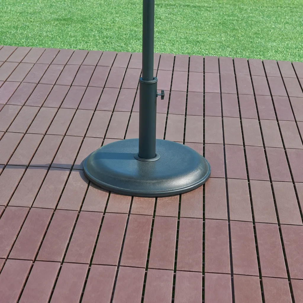 Pied de parasol Bionaz Ø45x5 cm en béton 15 kg rond noir pour jardin