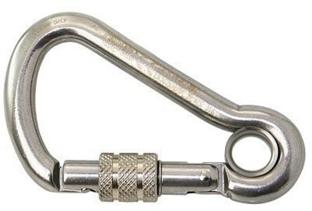 Kong Special Carabiner Stainless Steel with Thimble and Lock 10 mm 100 mm Karabiner