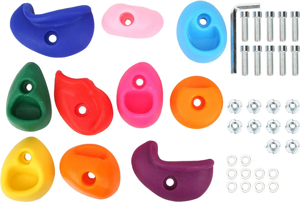 Prises d'escalade pour jardin et mur de bloc, 10 pierres taille M colorées