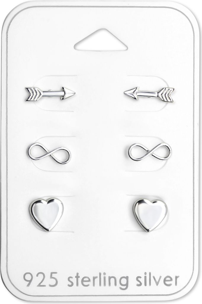 Ohrstecker Set 925 Sterling Silber Unendliche Liebe