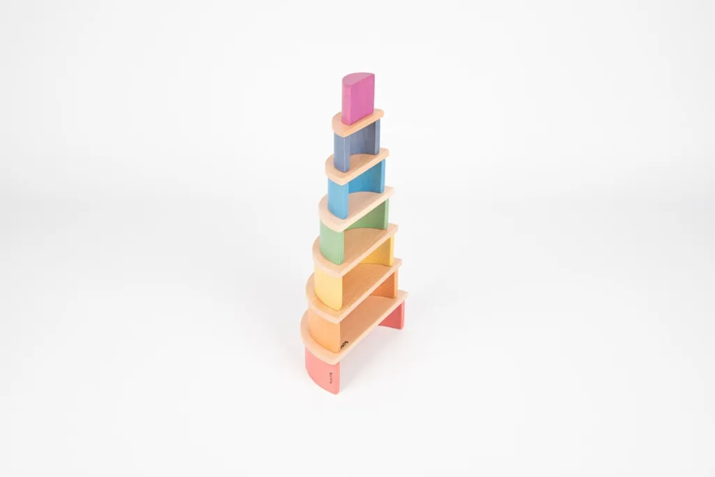 Jeu de Construction Arc-en-ciel en Hêtre : 7 Arches Multicolores Bio - 6