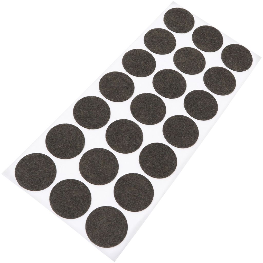 Adsamm | 21 x Filzgleiter | Ø 30 mm | Braun | rund | 1.5 mm dünne selbstklebende Filz-Möbelgleiter in
