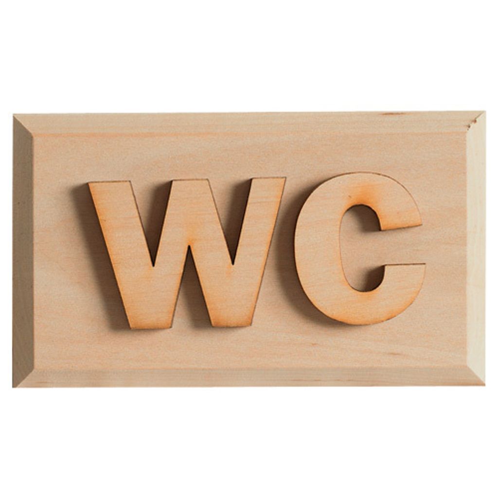 Holzschild "WC" Erle