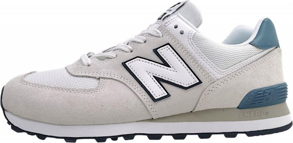New Balance 574 Herren sportlicher Schnürer in Weiß, Größe 10.5