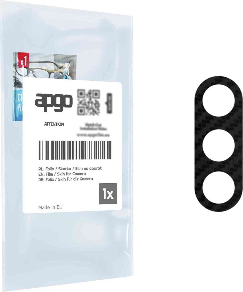 apgo Objektivschutz-Folie, Kameraschutz kompatibel mit LG W11, Carbon-Imitation, Rückseite Schutzfolie für Kamera-Insel, Hinten Folie, kratzfest,...