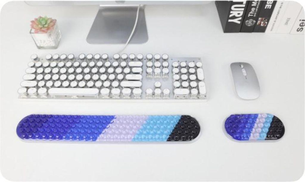 INF Ergonomisches Silikon PolyurethanMauspad Set: Handgelenkstütze & Tastaturauflage Mehrfarbig4