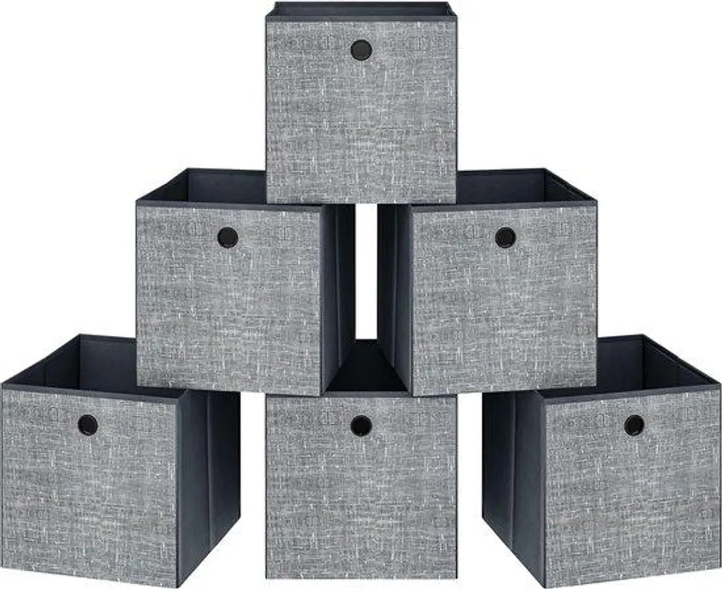 Cubes de rangement 30 cm gris lot de 6 pour stopper le désordre placard