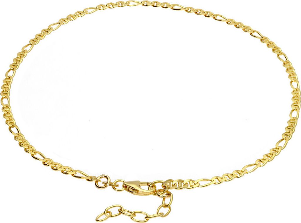 Massives Fußkettchen echt Gold 333 (8 kt) Figaro Stegpanzer 25,5 cm verstellbar
