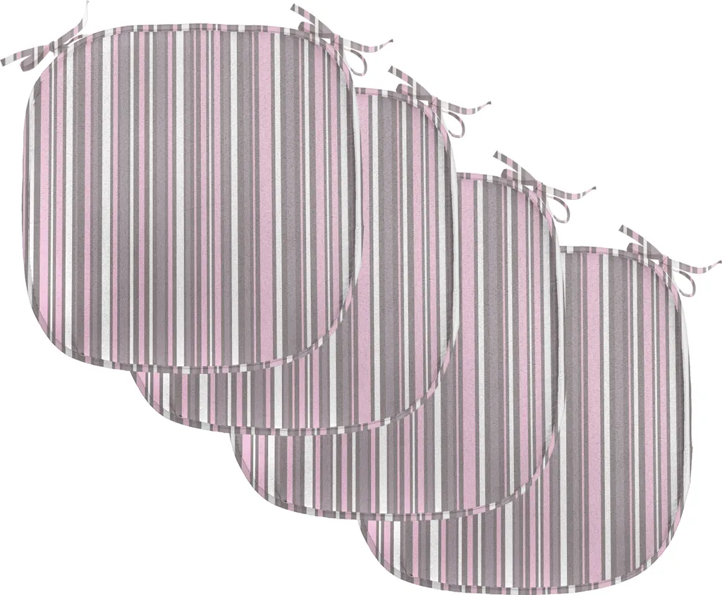 Set de 4 Coussins de Siège Cuisine Géométriques 40x40 Rose et Taupe
