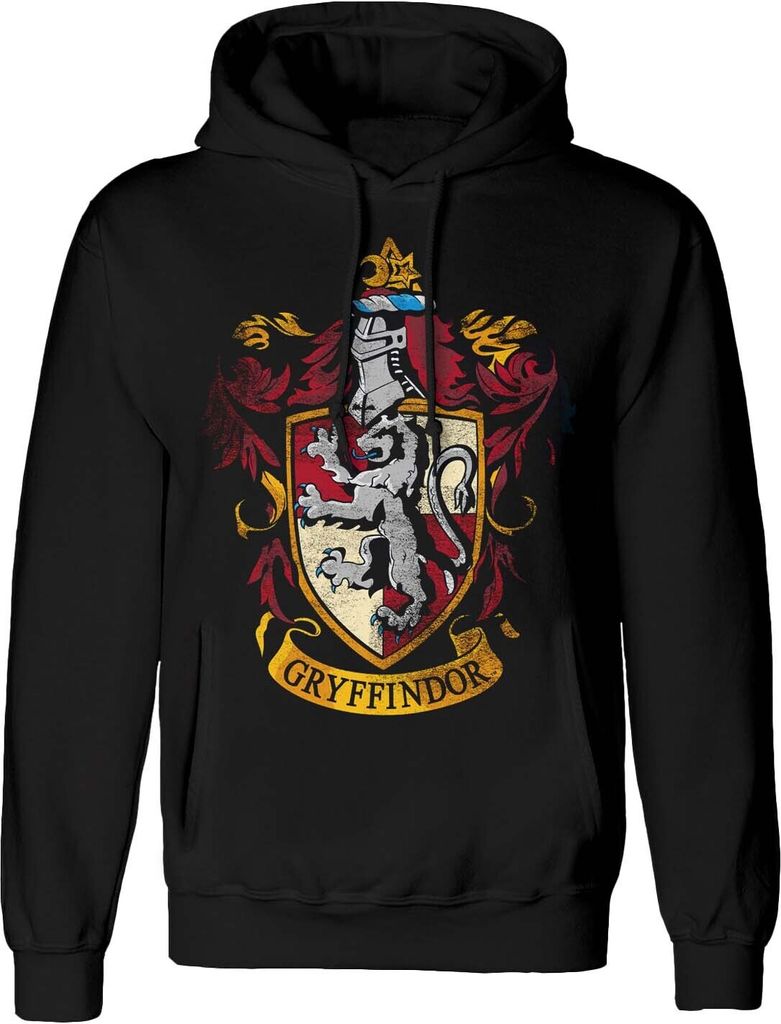 Harry Potter - Kapuzenpullover Used-Look für Herren/Damen Uni HE1987 (XXL) (Schwarz)