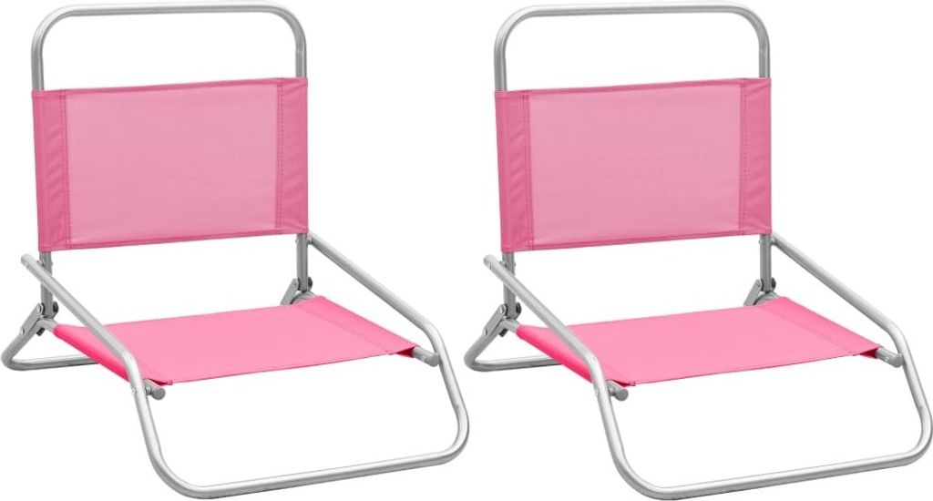 "im Angebot" Klappbare Strandstühle 2 Stk. - bis 150 kg - Rosa Stoff - Stapelsessel CC3701