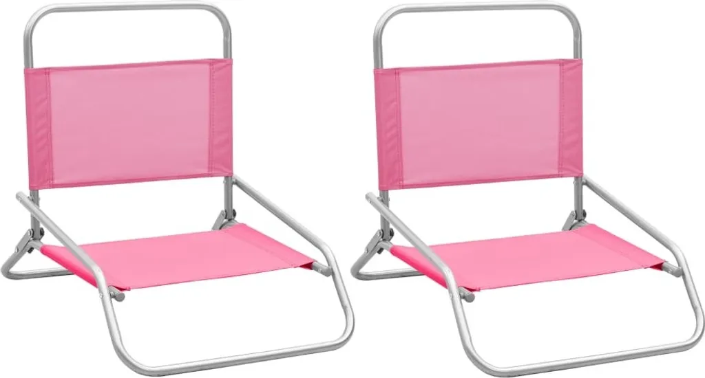 Set 2 Spiaggine Pieghevoli Rosa | Design Leggero per Outdoor e Mare