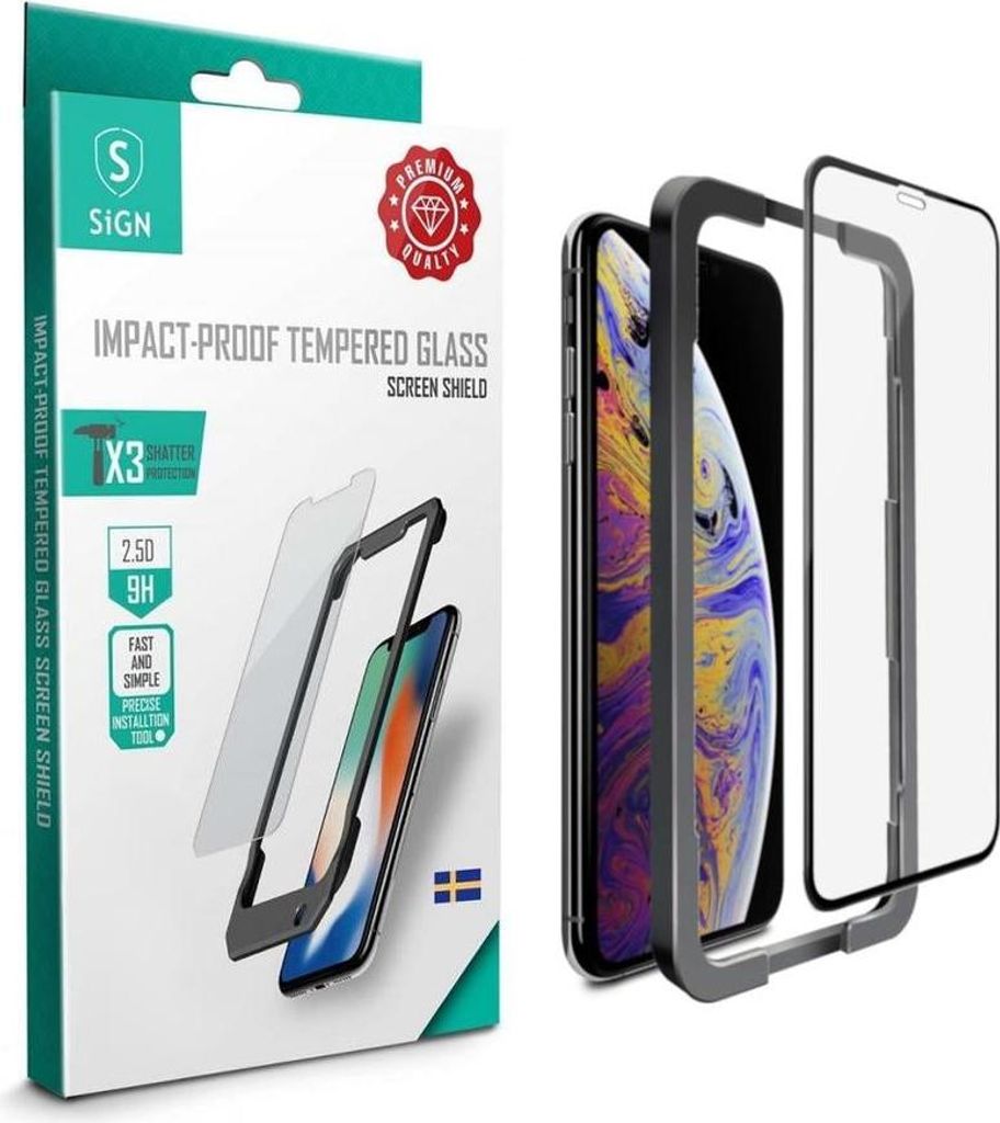 Full Cover Displayschutz aus gehärtetem Glas für iPhone 12 Pro Max + Montagerahmen