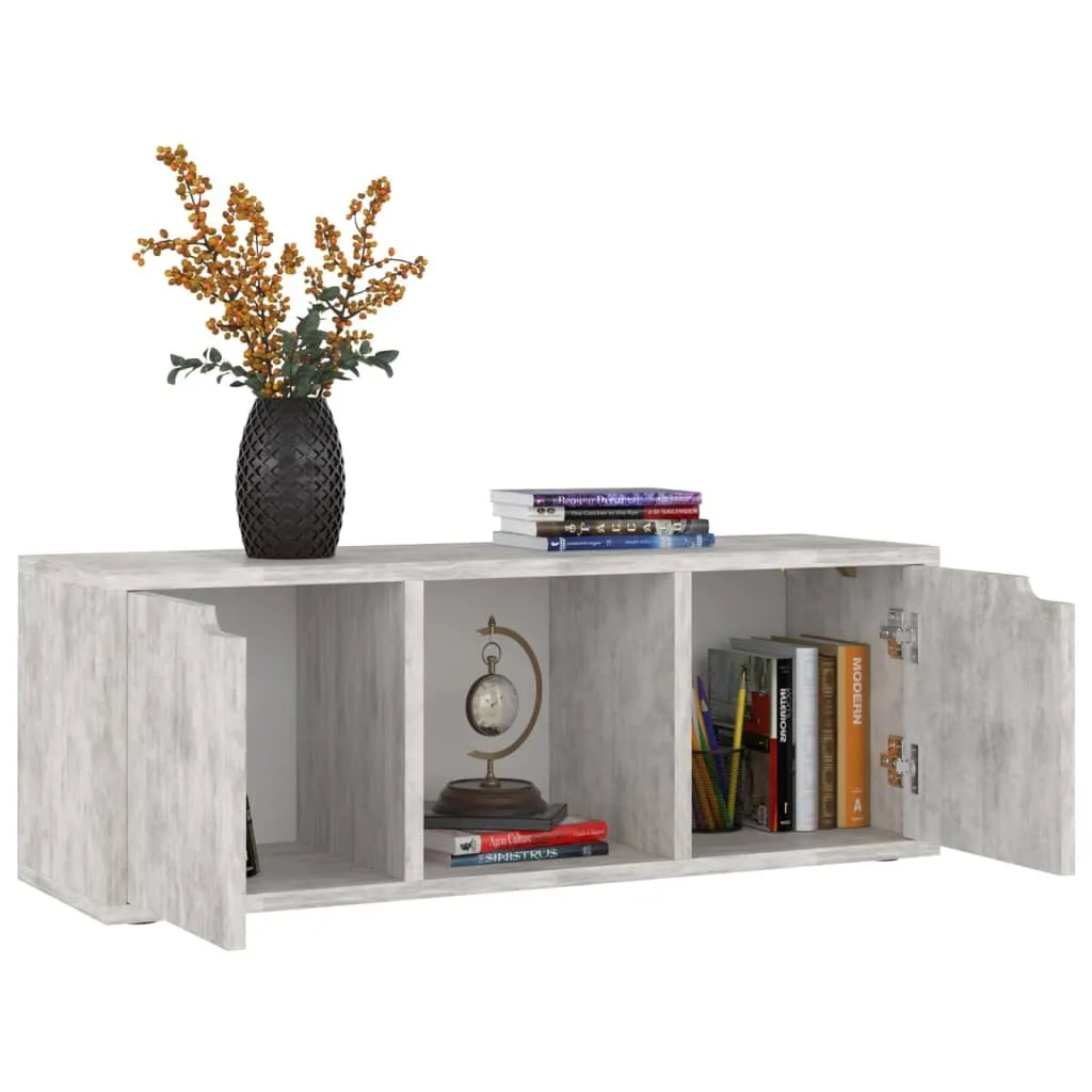 Meuble TV en Bois Composite Gris, Support Multimédia Robuste et Compact - 5