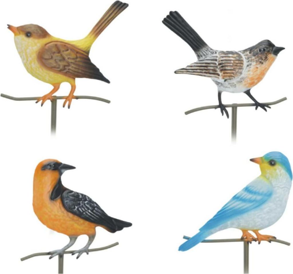 ProGarden Gartenfigur 4 Stk. Vögel Dekoobjekt