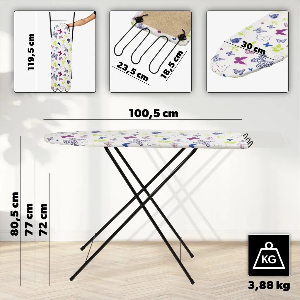 Planche à repasser pliable 100x30 cm avec support fer fixe - Modèle L01 - 6