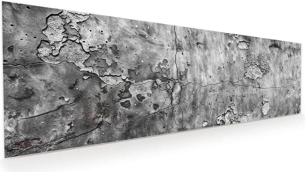 Glasbild 120x40cm in XXL für Wohnzimmer, Schlafzimmer Motiv Abgenutzte Wand