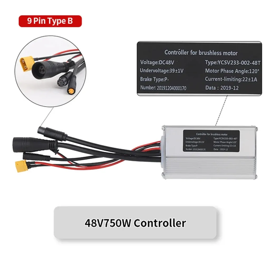 Contrôleur 48V750W avec sortie éclairage pour motorisation Bafang VAE