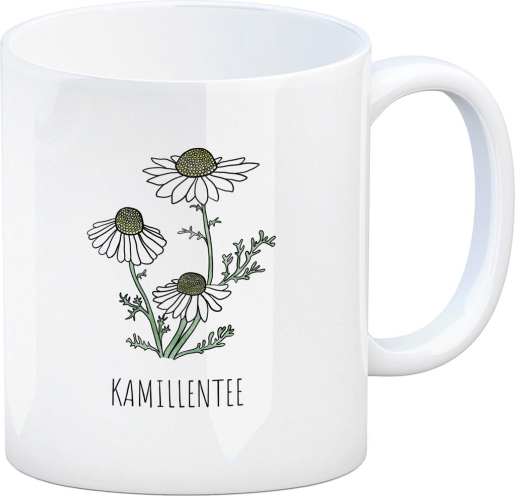 Kamillentee Teetasse mit Kamillenblüte für Teetrinker
