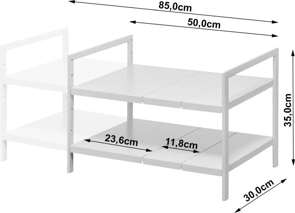 Étagère de Rangement pour Plan de Travail - Extensible 50 à 85 cm - 2
