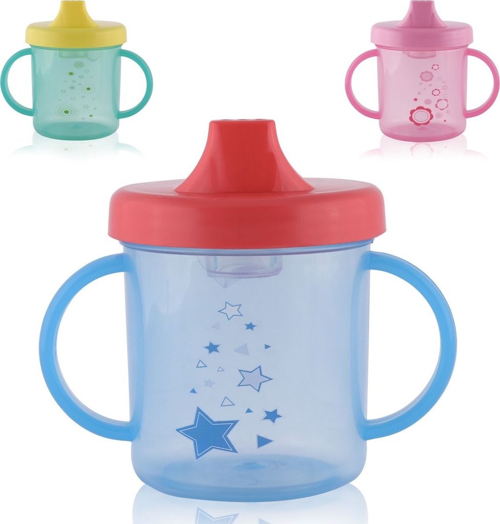 Baby Care Henkelbecher Trinkbecher 210 ml, Haltegriffe, hartes Mundstück grün