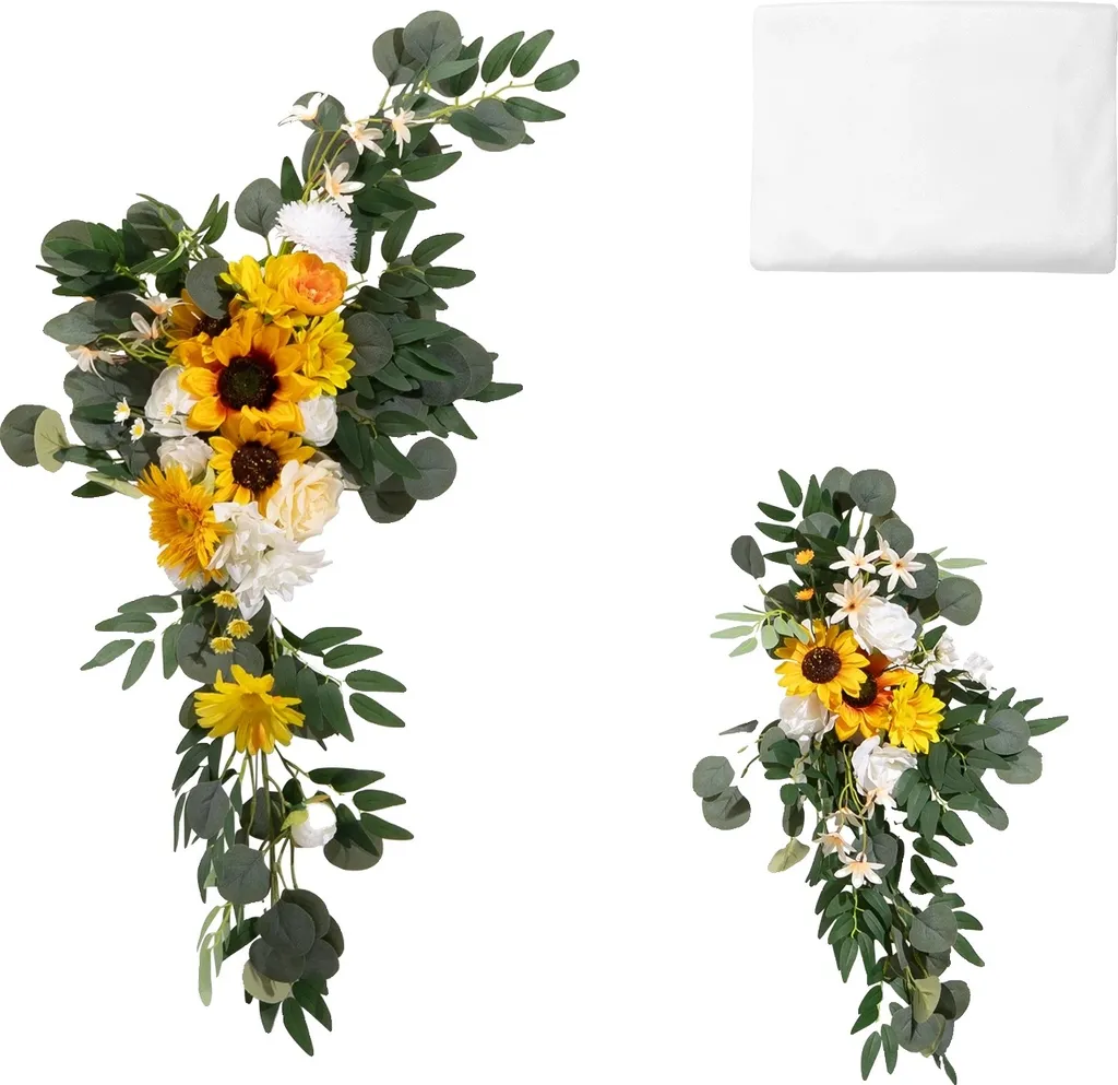 Arche de Mariage Fleurie sans Entretien : Set Fleurs et Drapés