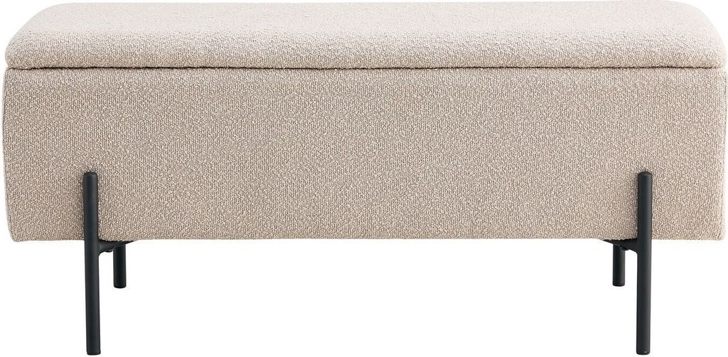 Panca Watford con contenitore bouclé beige. Immagine del prodotto 