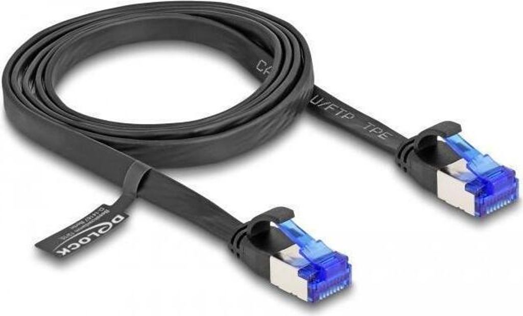DELOCK RJ45 Flachband Patchkabel Stecker zu Stecker Cat.6A
