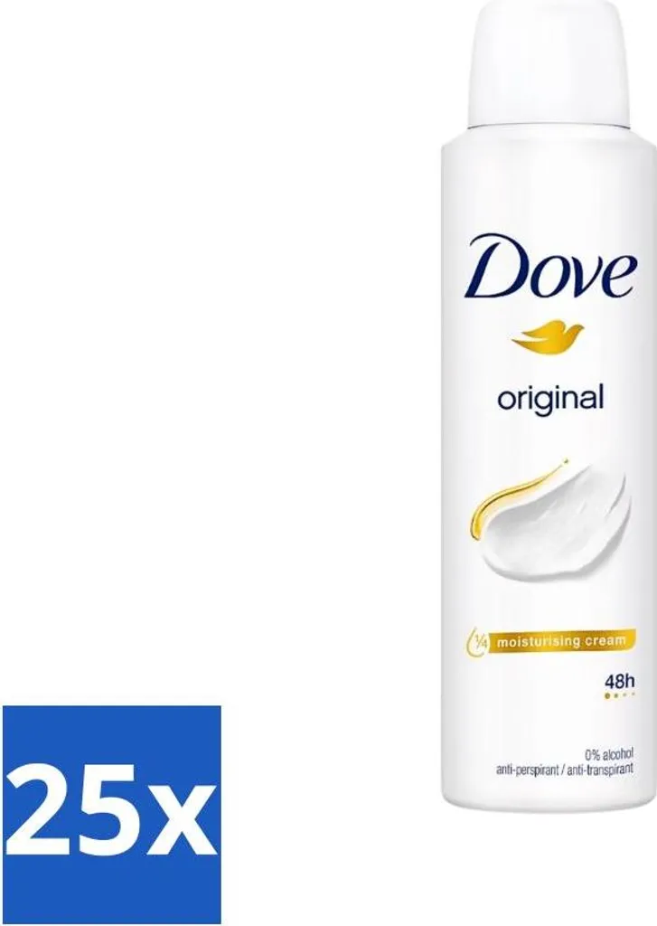 Stock 25x Dove Original Spray Antitraspirante 150ml Offerta