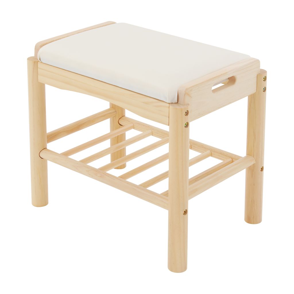 Klein Holz Schuhbank Freistehend Sitzbank Schuhregal mit Sitz 45*30*40cm für Eingangsbereich