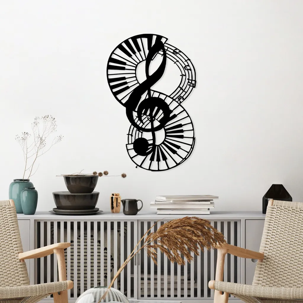 Regalo per Musicisti Wallity SKL2589 Nero Metallo 46x70cm