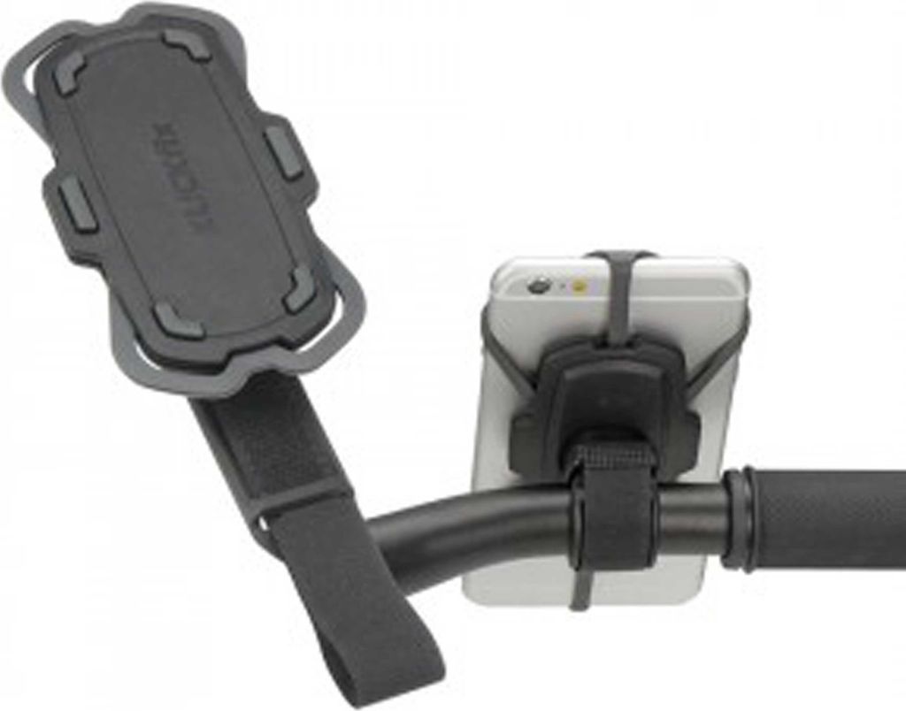 KLICKfix Smartphone Halterung Loop grau/schwarz, mit Klettband Befestigung, schwarz