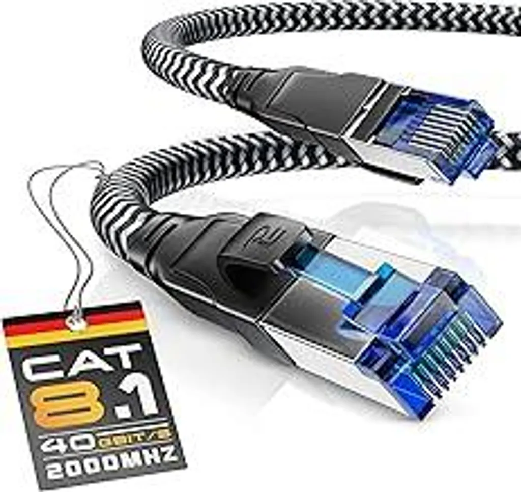 Cavo LAN CAT 8 10m 40Gbps CSL - Schermato S/FTP per Gaming e Server