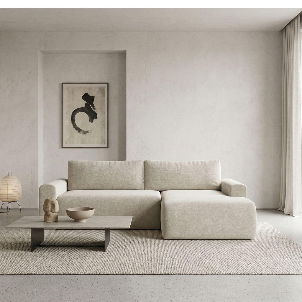Ecksofa MILO LARGE mit Schlaffunktion und Bettkasten, rechte Ecke - VIBE 03
