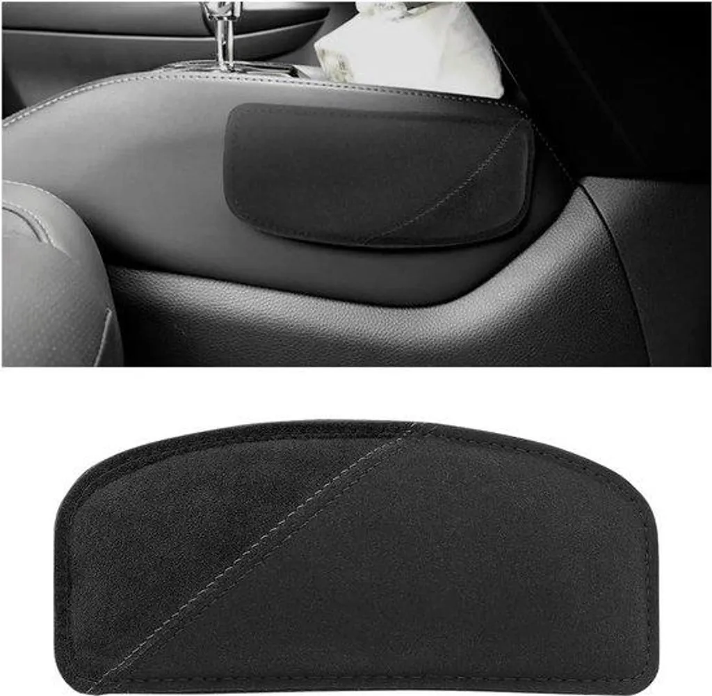 Protège-genoux voiture en cuir noir avec rembourrage souple premium