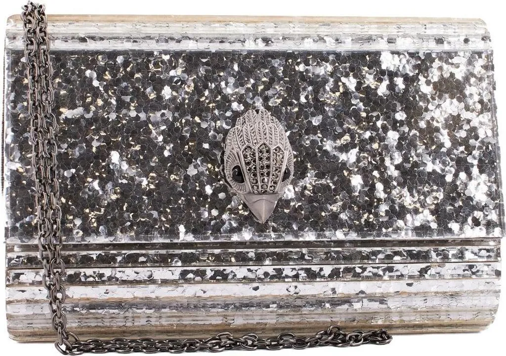 Sac à Main Kurt Geiger London Partu Eagle Clutch Argenté pour Femme