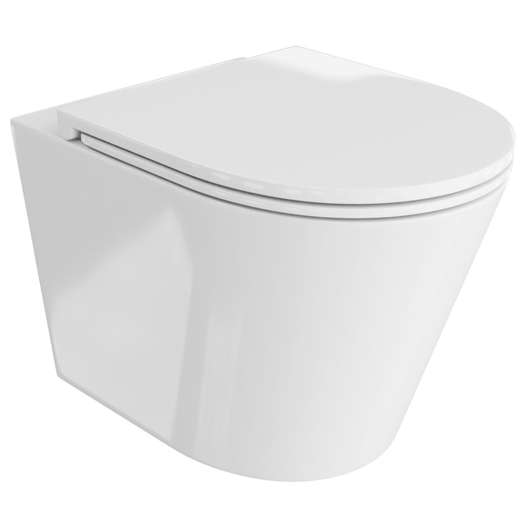 LAVITA Wand-WC Galve | Hänge Toilette |Toilettendeckel mit Absenkautomatik & Metallscharniere | Toiletten Spülrandlos Hängend | Toilettenbecken ...