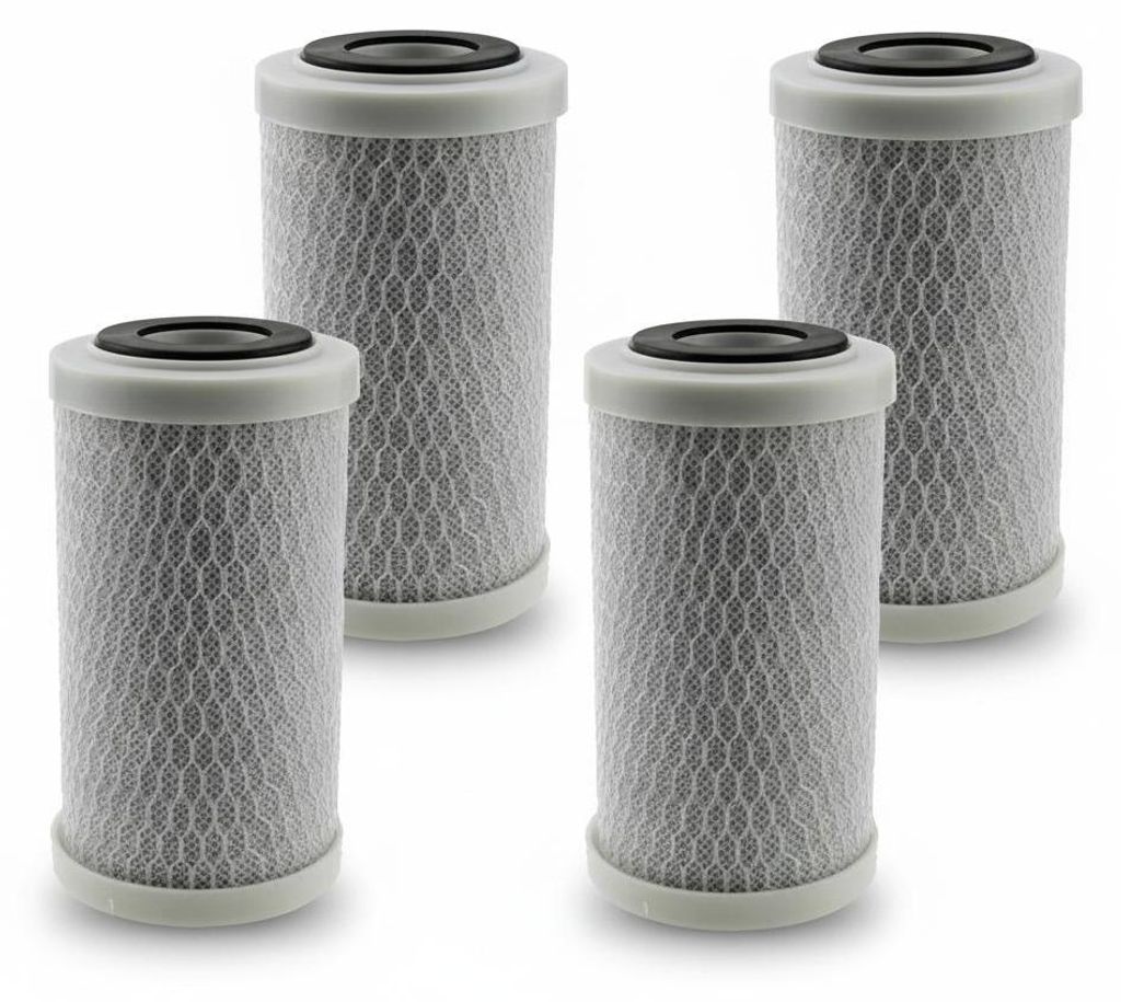 4x Aktivkohleblock 5' Hochwertiger Trinkwasserfilter aus Produktbild 