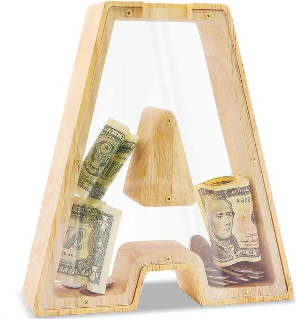 Organisateur transparent et bois 23 cm : bocal de stockage pour enfants