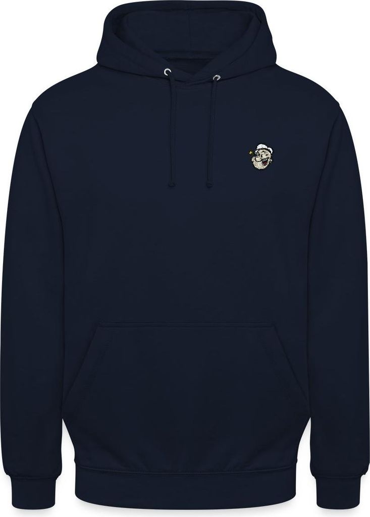 Spreadshirt Popeye Als Stickmotiv Uni Hoodie, S, Navy