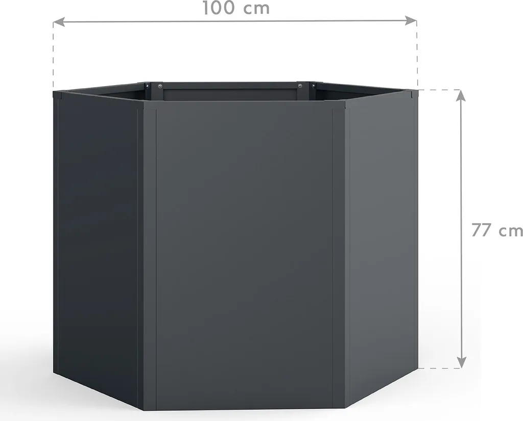 Carré potager hexagonal Westmann Varia 77 en acier gris anthracite - 7