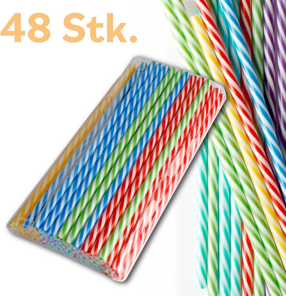 Strohhalme mehrweg Plastik wiederverwendbar Trinkhalme Produktbild 