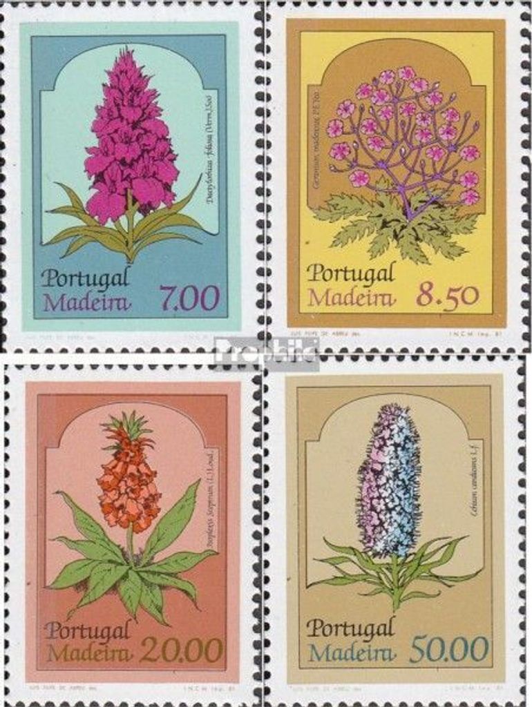 Briefmarken Portugal - Madeira 1981 Mi 73-76 (kompl.Ausg.) postfrisch Freimarken: Blumen
