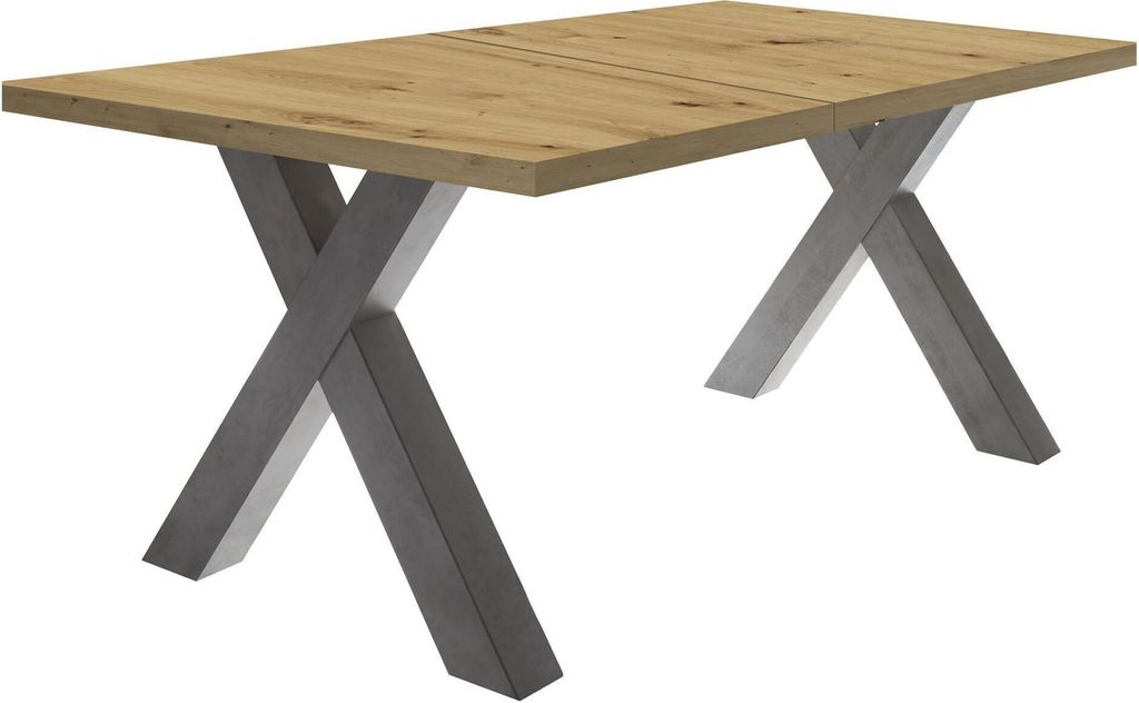 Esstisch ausziehbar Eike 3 140 x 90 x 75 Esszimmertisch Graphit/Asteiche 13402-140