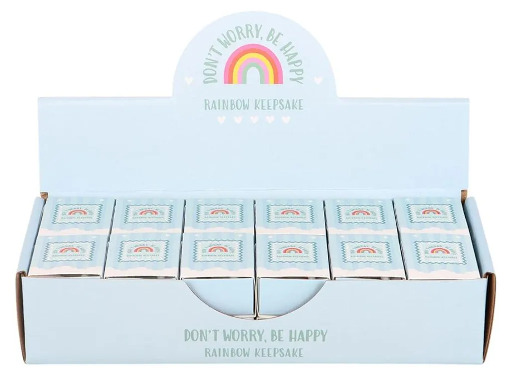 Cadeau Invité Arc-en-ciel en Verre Don't Worry Be Happy - Lot de 24 pcs