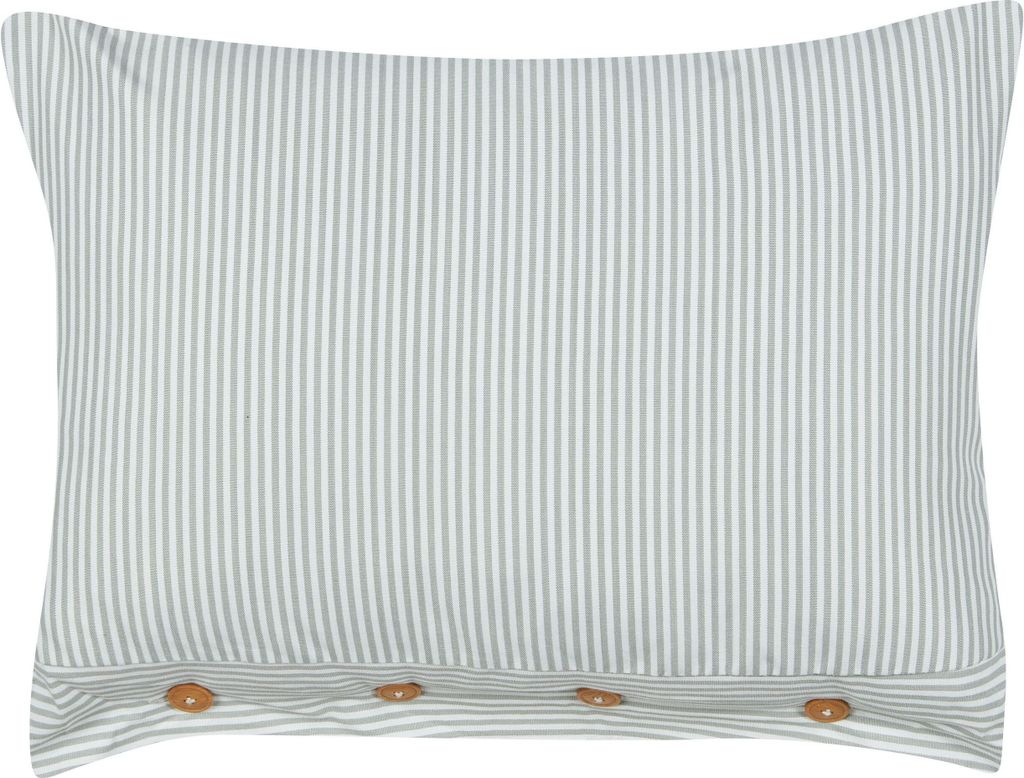 BELIANI Dekokissen Mintgrün / Weiß Streifen Muster 40 x 60 cm Rechteckig mit Knöpfen für Wohnzimmer Schlafzimmer Sofa Sessel Bett
