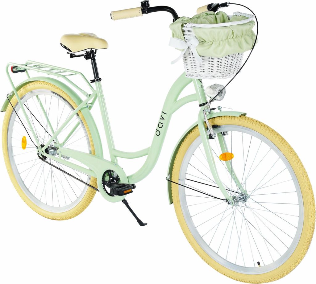 Damenfahrrad Davi Lila 28", 1 Gang, 155-180 cm, Grün/Creme Produktbild 
