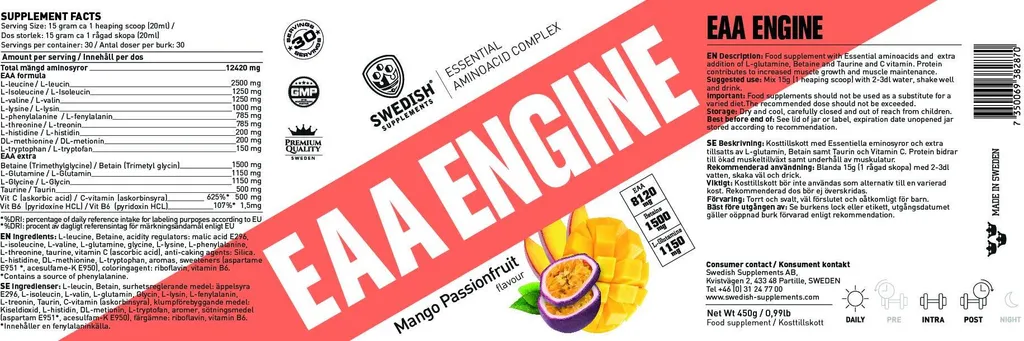 EAA Engine Complexe d'Acides Aminés Essentiels Goût Framboise en Poudre - 2