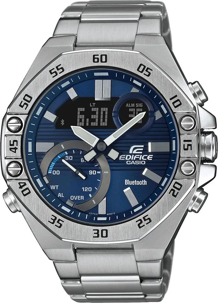 Montre Casio Edifice ECB-10D-2AEF avec Schedule Timer et cadran bleu